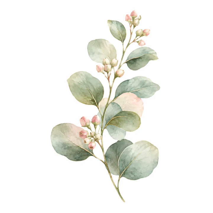 Clipart set — a eucalyptus sprig