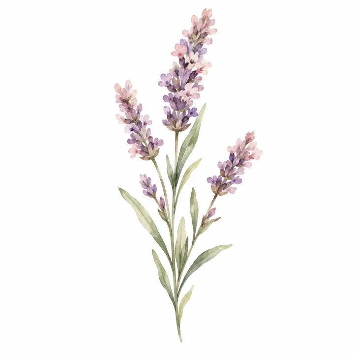Clipart set — a sprig of lavender